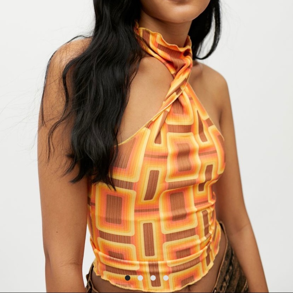 PRINTED HALTER TOP